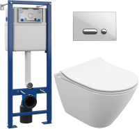 

Унитаз подвесной с инсталляцией Cersanit, City Oval + S-IN-MZ-VECTOR + P-BU-INT/Whg/Gl