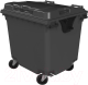 Контейнер для мусора Эдванс 1100л, с крышкой (пластик, серый) - 