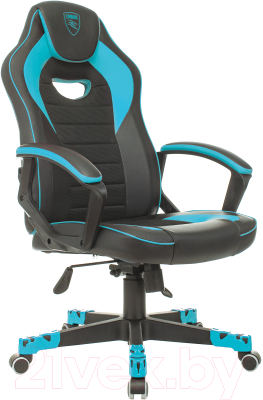 Кресло геймерское Бюрократ Zombie Game 16 (черный/голубой)