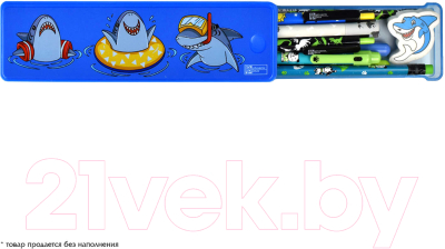 Изображение товара Пенал Феникс+ Акулы / 57960 (синий)