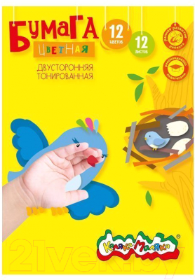 Изображение товара Набор цветной бумаги Каляка-Маляка БЦТКМ12 (12цв)