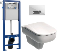 

Унитаз подвесной с инсталляцией Kolo, Traffic L99022000 + S-IN-MZ-VECTOR + P-BU-ACT/Whg/Gl
