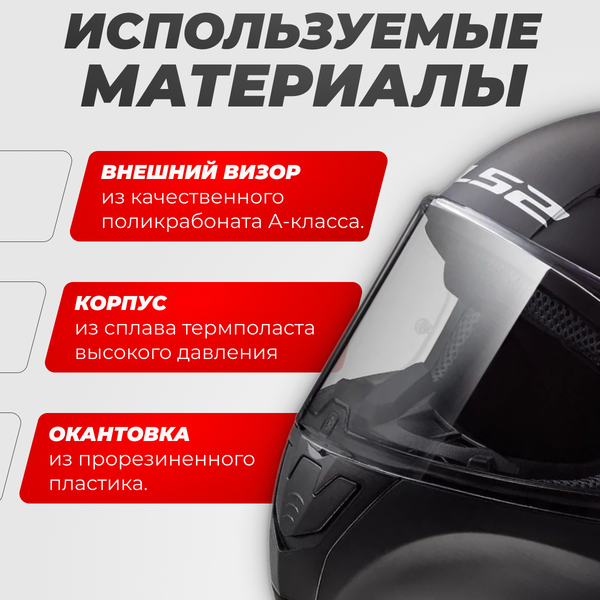 Мотошлем LS2 FF353 Rapid Solid (XL, черный матовый)