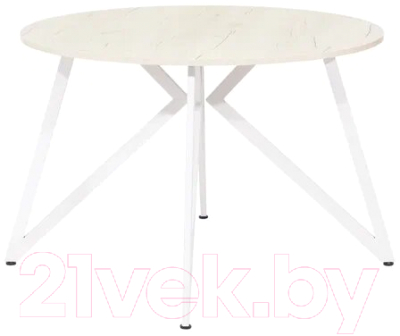 Обеденный стол Millwood Женева Л18 D120 (дуб белый Craft/металл белый)