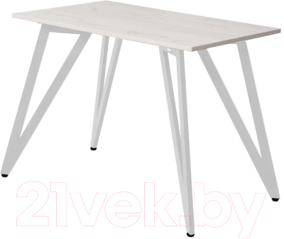 Обеденный стол Millwood Женева 2 Л18 100x70 (дуб белый Craft/металл белый)