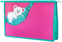 Папка для тетрадей Феникс+ Мишка на сумке / 59600 (розовый/бирюзовый) - 