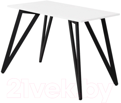Обеденный стол Millwood Женева 2 Л18 100x70 (белый/металл черный)