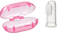 Зубная щетка для новорожденных Mepsi Силиконовая 0+ / 0381 (розовый) - 