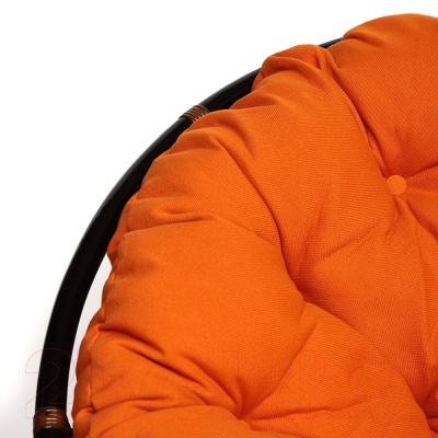 Кресло-качалка Tetchair Papasan W 23/01 B с подушкой (античный черно-коричневый/оранжевый)