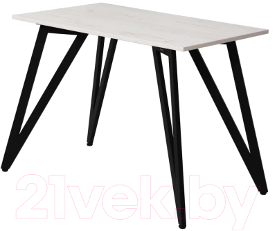 Обеденный стол Millwood Женева 2 Л18 100x70 (дуб белый Craft/металл черный)