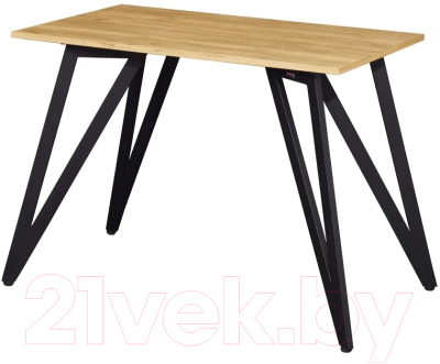 Обеденный стол Millwood Женева 2 Л18 100x70 (дуб золотой Craft/металл черный)