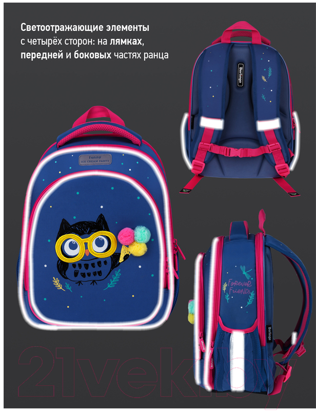 Школьный рюкзак Berlingo Funny Owl / RU07230