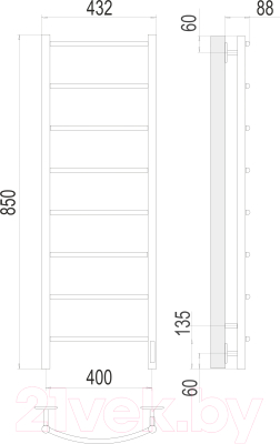 Полотенцесушитель электрический Terminus Классик П8 400x850