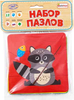 Развивающая игра Alatoys Пазл Дикие животные / ПЗЛ4004 - 