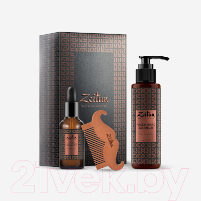 Набор косметики для лица и волос Zeitun Брутальный уход масло для бороды+гель для умывания+гребень ZM507