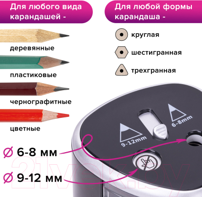 Изображение товара Точилка Brauberg Dual / 270581 (черный)