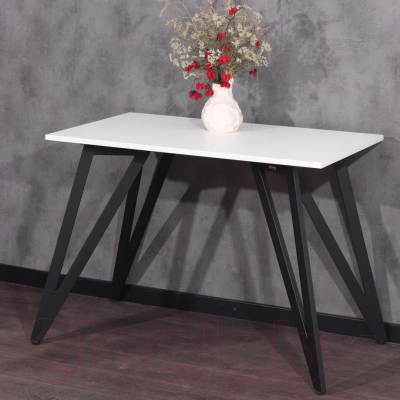 Обеденный стол Millwood Женева 2 Л18 120x70 (белый/металл черный)
