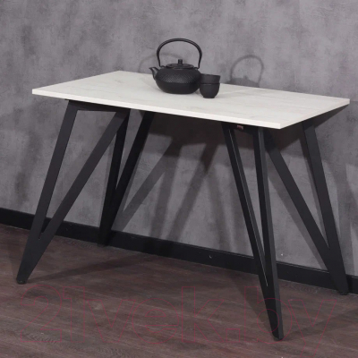 Обеденный стол Millwood Женева 2 Л18 120x70 (дуб белый Craft/металл черный)