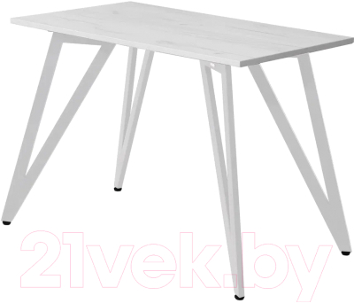 Обеденный стол Millwood Женева 2 Л18 120x70 (дуб белый Craft/металл белый)