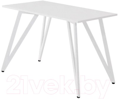 Обеденный стол Millwood Женева 2 Л18 130x80 (белый/металл белый)