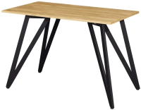 Обеденный стол Millwood Женева 2 Л18 130x80 (дуб золотой Craft/металл черный) - 