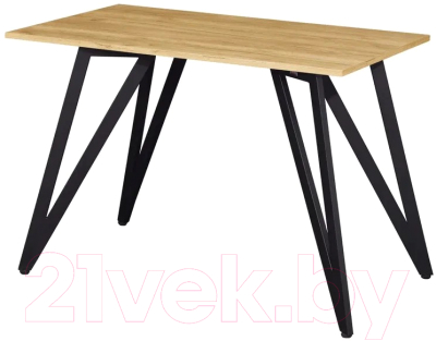 Обеденный стол Millwood Женева 2 Л18 130x80 (дуб золотой Craft/металл черный)