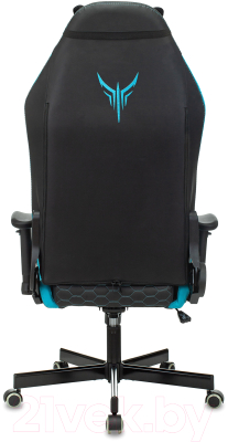 Кресло геймерское Бюрократ Knight Neon (черный/голубой экокожа)