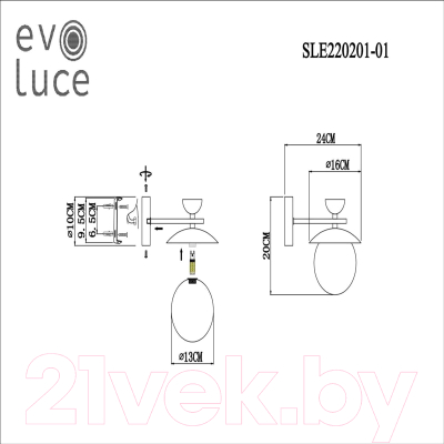 Бра Evoluce SLE220201-01 (серый/белый)