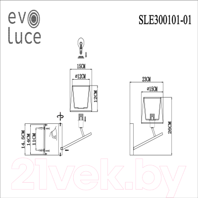 Бра Evoluce SLE300101-01 (никель/белый)