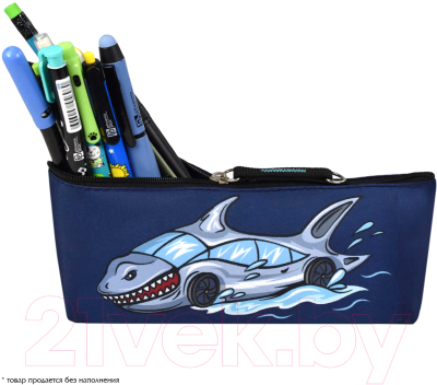 Пенал Феникс+ Тачка-акула / 57995 (темно-синий)