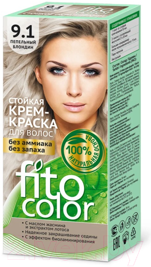 Крем-краска для волос Fito Косметик Fitocolor Стойкая тон 9.1 (115мл, пепельный блондин )