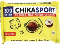 Протеиновый шоколад Chikalab Молочный/фундук (100г) - 
