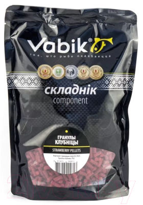 Добавка рыболовная Vabik Big Pack гранулы клубника / 6704 (750г)
