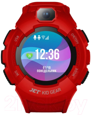 Умные часы детские JET Kid Gear (красный/черный)