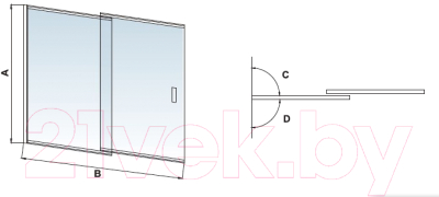 Стеклянная шторка для ванны RGW SC-40 / 03114010-11 (хром/прозрачное стекло)