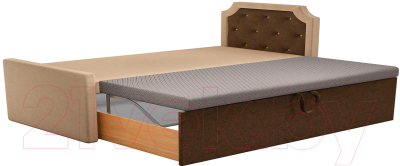Двухъярусная выдвижная кровать детская Mebelico Севилья 30 / 59586 (микровельвет, бежевый/коричневый)