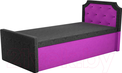 Двухъярусная выдвижная кровать детская Mebelico Севилья 30 / 59590 (микровельвет, черный/фиолетовый)