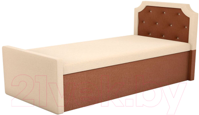 Двухъярусная выдвижная кровать детская Mebelico Севилья 30 / 59592 (рогожка, бежевый/коричневый)