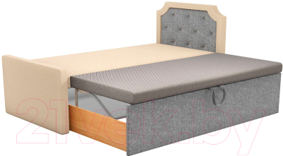 Двухъярусная выдвижная кровать детская Mebelico Севилья 30 / 59593 (рогожка, бежевый/серый)