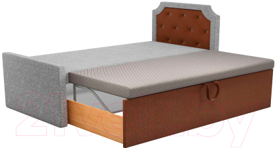 Двухъярусная выдвижная кровать детская Mebelico Севилья 30 / 59597 (рогожка, серый/коричневый)