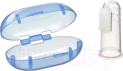 Зубная щетка для новорожденных Mepsi Силиконовая 0+ / 0382 (голубой)