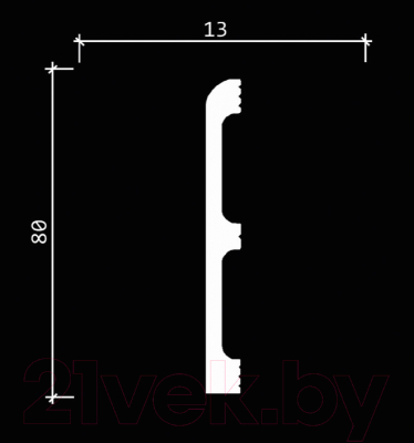 Изображение товара Плинтус Decor-Dizayn 706-115 (80x13x2400мм)