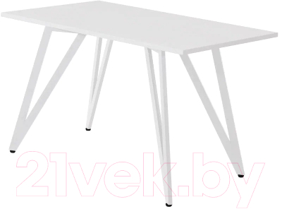 Обеденный стол Millwood Женева 2 Л18 160x80 (белый/металл белый)