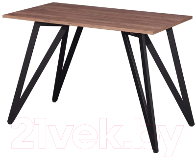 Обеденный стол Millwood Женева 2 Л18 160x80 (дуб табачный Craft/металл черный)