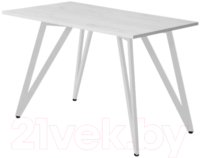 Обеденный стол Millwood Женева 2 Л18 160x80 (дуб белый Craft/металл белый)