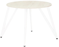 Обеденный стол Millwood Женева 2 Л18 D90 (дуб белый Craft/металл белый) - 