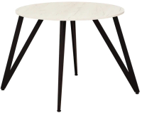Обеденный стол Millwood Женева 2 Л18 D90 (дуб белый Craft/металл черный) - 