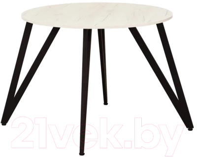 Обеденный стол Millwood Женева 2 Л18 D90 (дуб белый Craft/металл черный)