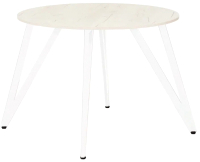 Обеденный стол Millwood Женева 2 Л18 D100 (дуб белый Craft/металл белый) - 