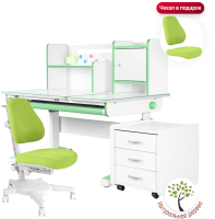Парта+стул Anatomica Premium Granda Plus Armata (белый/зеленый/зеленый) - 